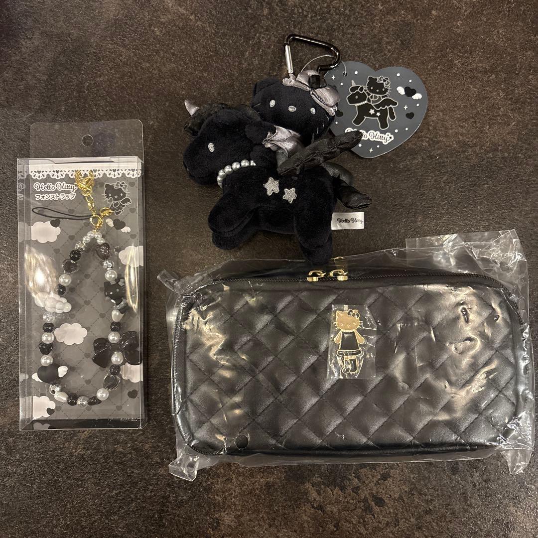 Hello Kitty ブラック クラッチバッグ セット