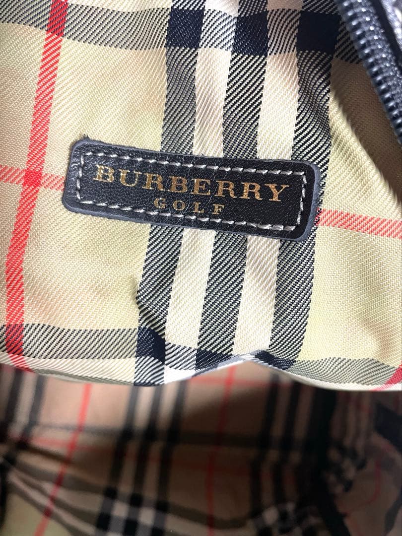 AA51■ほぼ未使用 BURBERRY GOLF バッグ レザー ノバチェック
