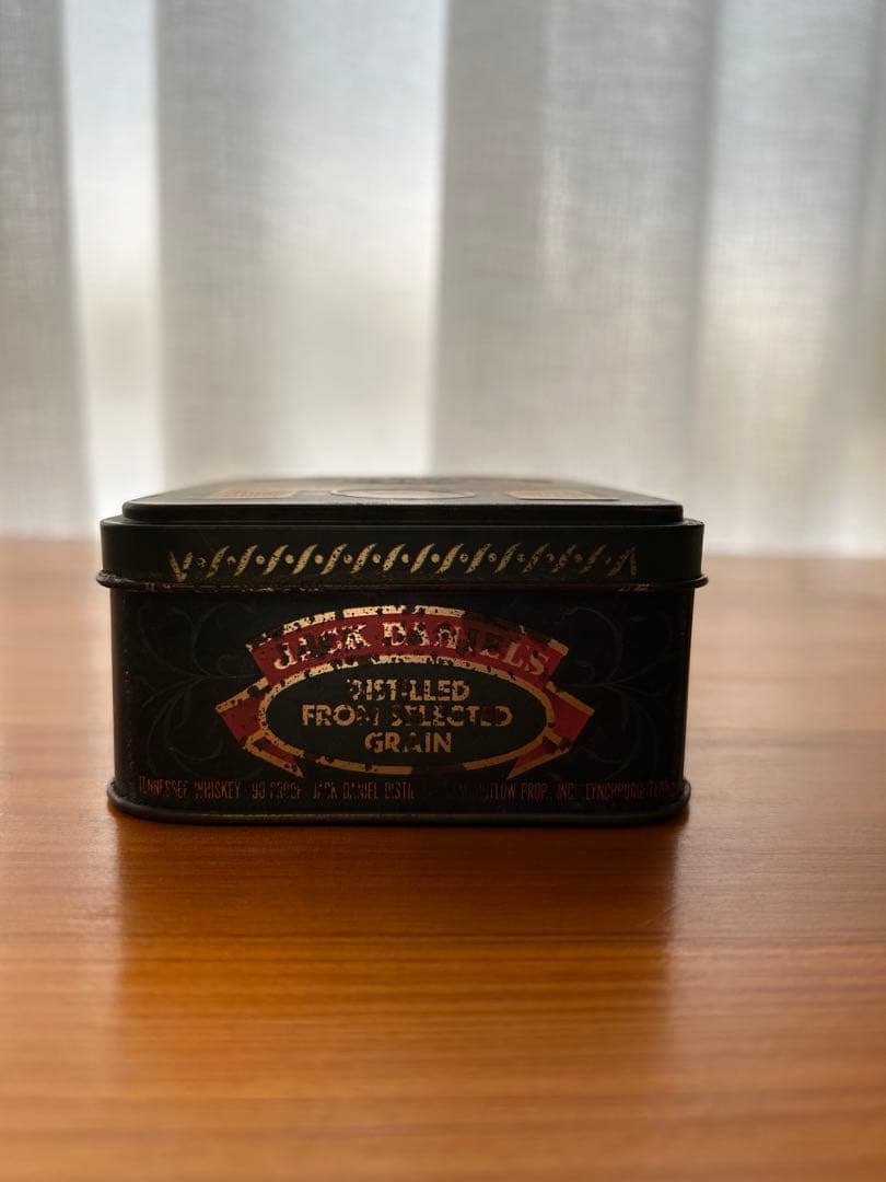 【古酒】ジャックダニエル ブリキ缶ケース、旧ボトル×2本