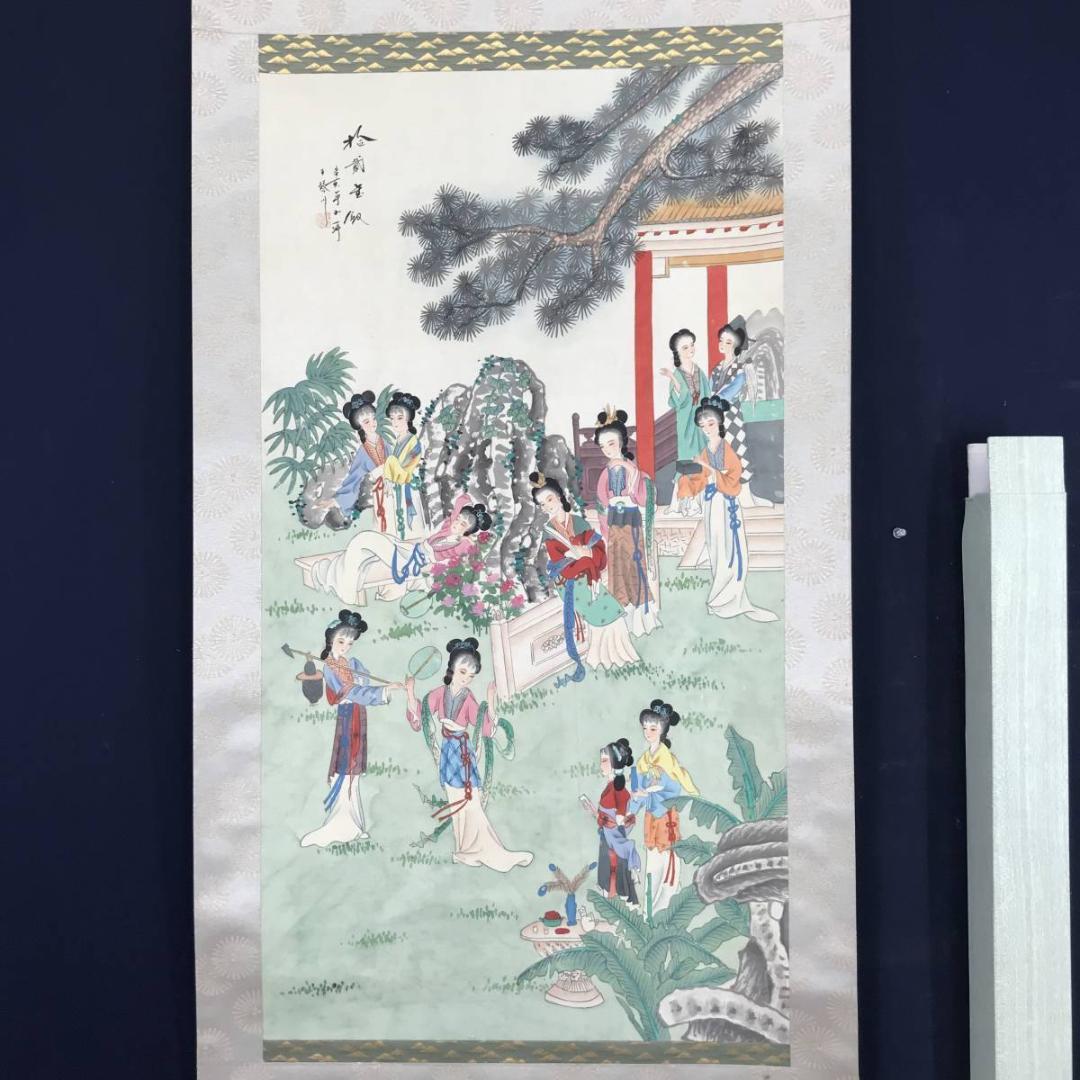 【複製】琴川/十二美人図/工芸品/掛軸☆宝船☆AB-567