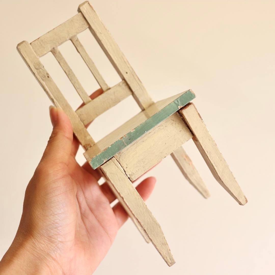 アンティーク　ドール家具　椅子　木製　ドールハウス　ミニチュア