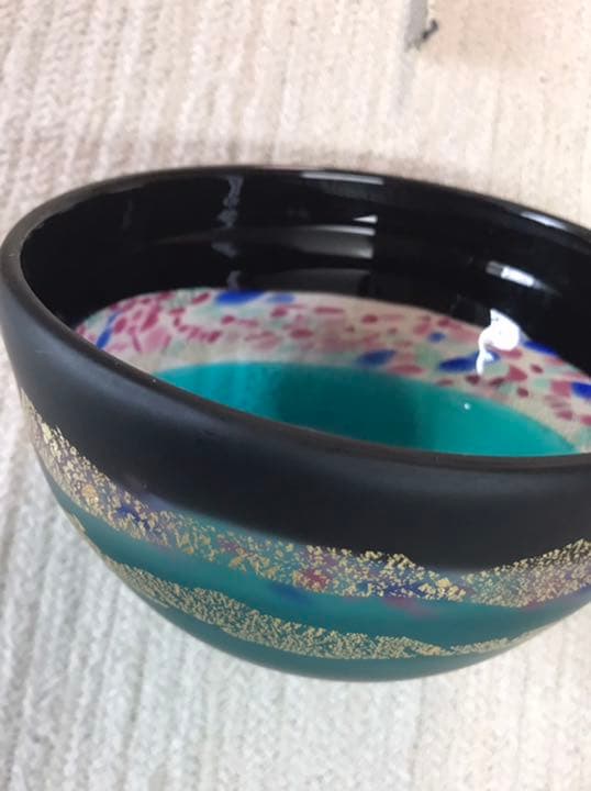 竹内傳治作　ガラスの抹茶碗