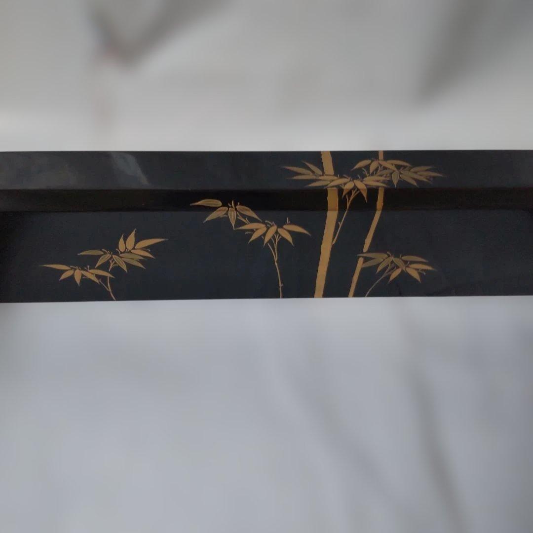 炉縁 塗師 林哲山 作『 四季草花蒔絵 』 四君子 金蒔絵 共箱 茶道具 美品