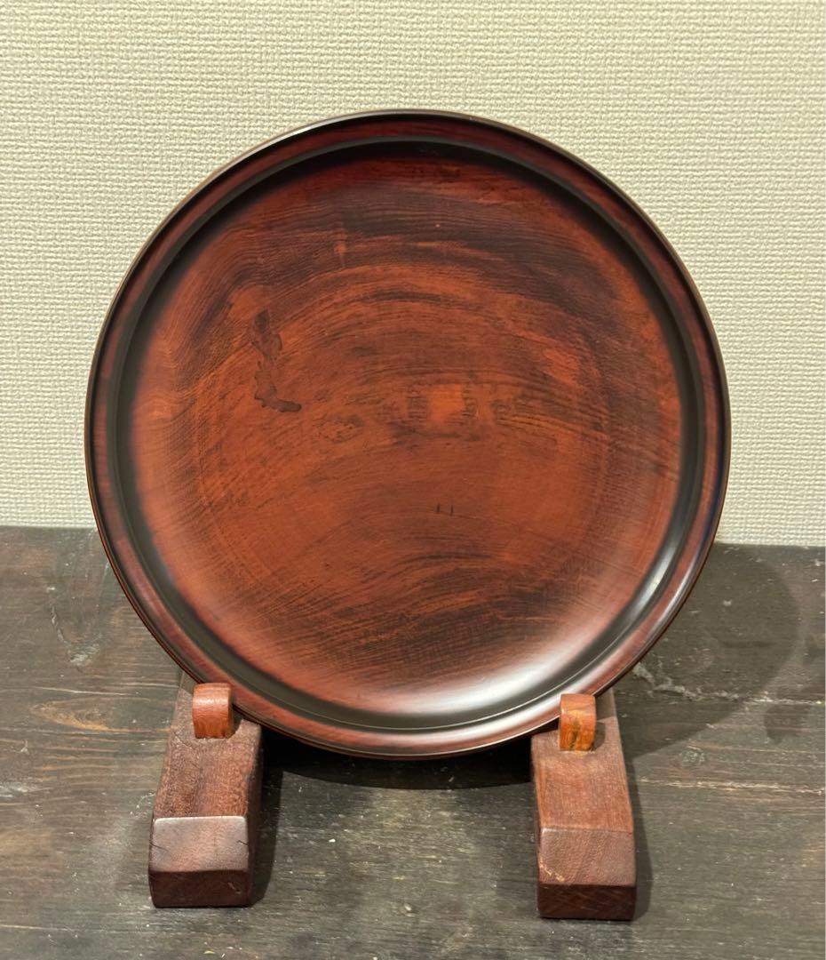 伏見真樹　溜塗尺皿