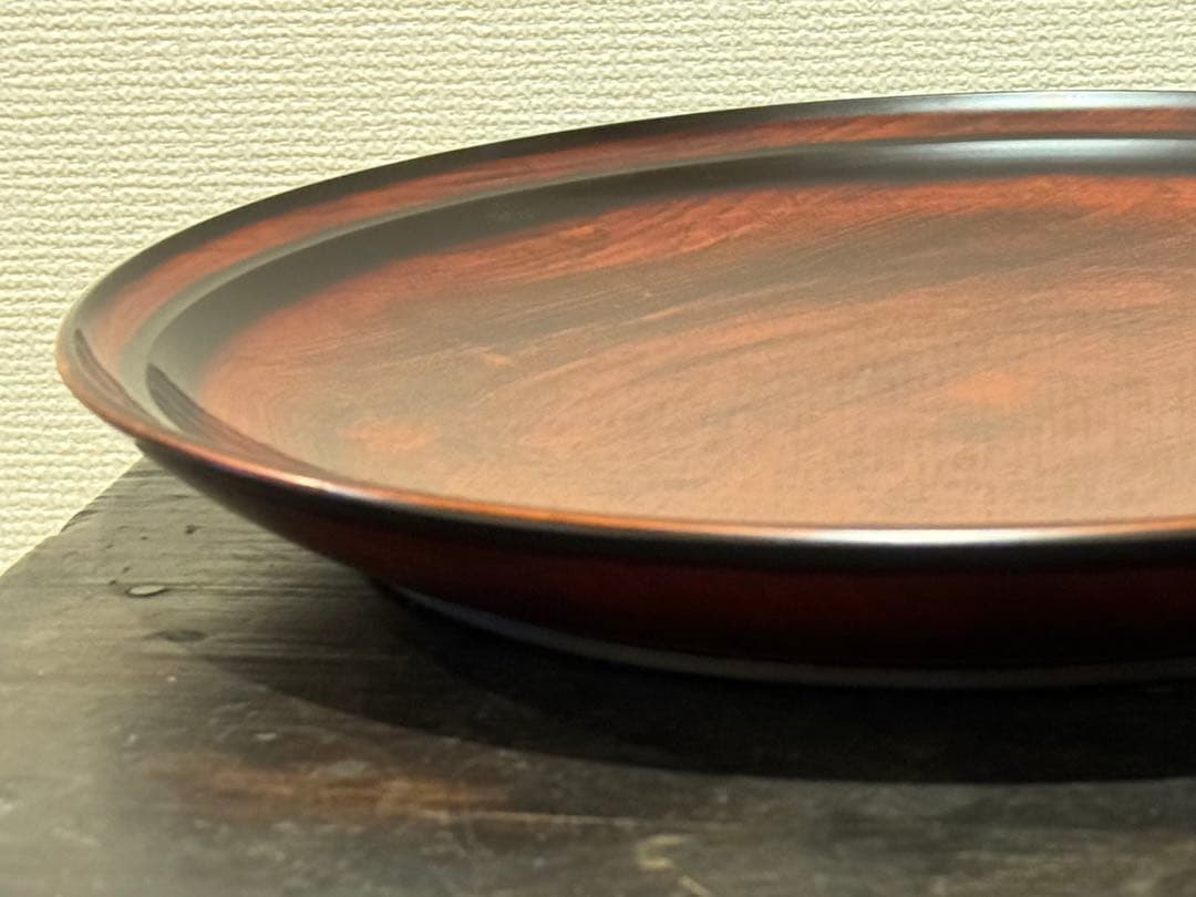 伏見真樹　溜塗尺皿