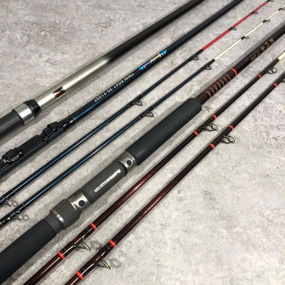 美品 船竿 釣り竿 ロッド 3本 セット SANWA TOPIC 鱗宝舟 振出