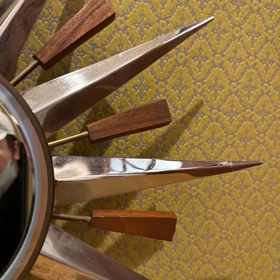 貴重 60s イギリスアンティーク MEC サンバースト ウォールミラー