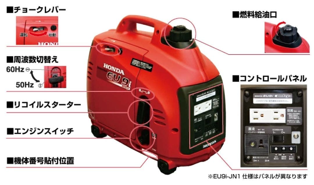 新品未開封/化粧箱入り/ホンダEU9i インバーター発電機 ガソリン