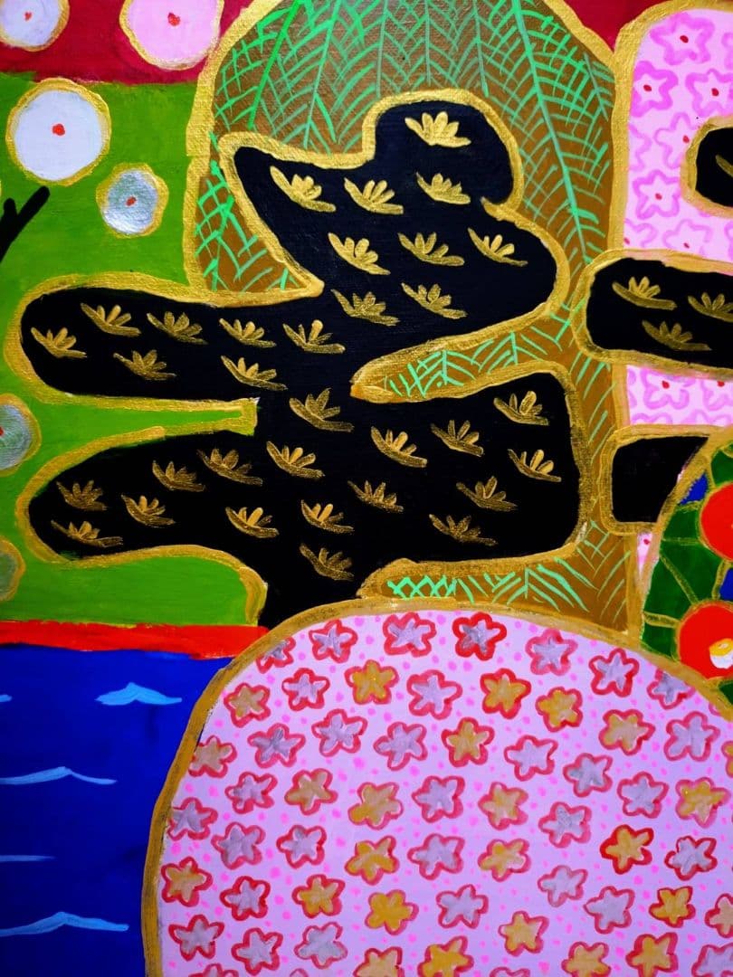 【F20号】片岡球子【めで多き富士】手描き/表裏サイン/油彩/絵画/額縁/額装