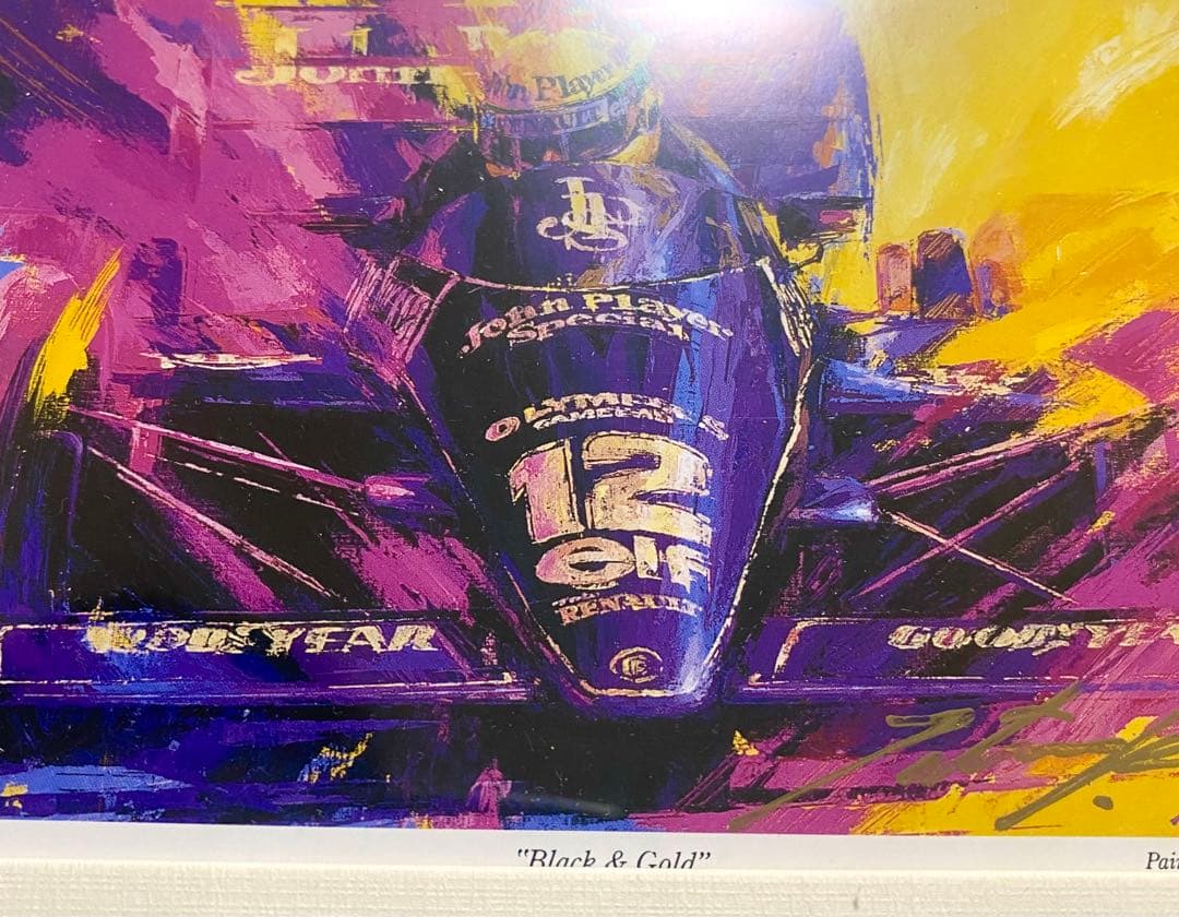 A.セナ JPS「Black & Gold」 中津達リトグラフ 額装付き 未使用