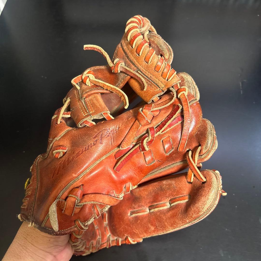 オレンジ レザー 硬式野球グローブ