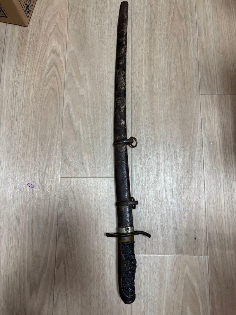 金属製刀 全長約90cm 装飾的な鍔付き