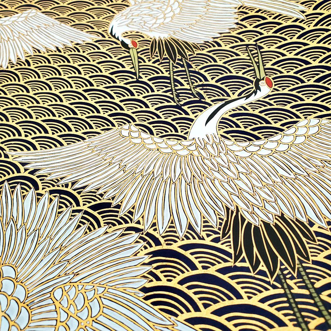 希少✨有田焼 静山作 金彩鶴絵柄 大皿 直径約46cm 特大 色絵皿　ひろき様