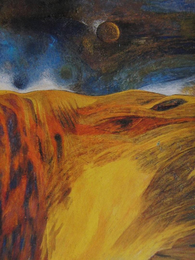 中村博、【地殻変動】、希少な額装用画集より、新品額装付、状態良好