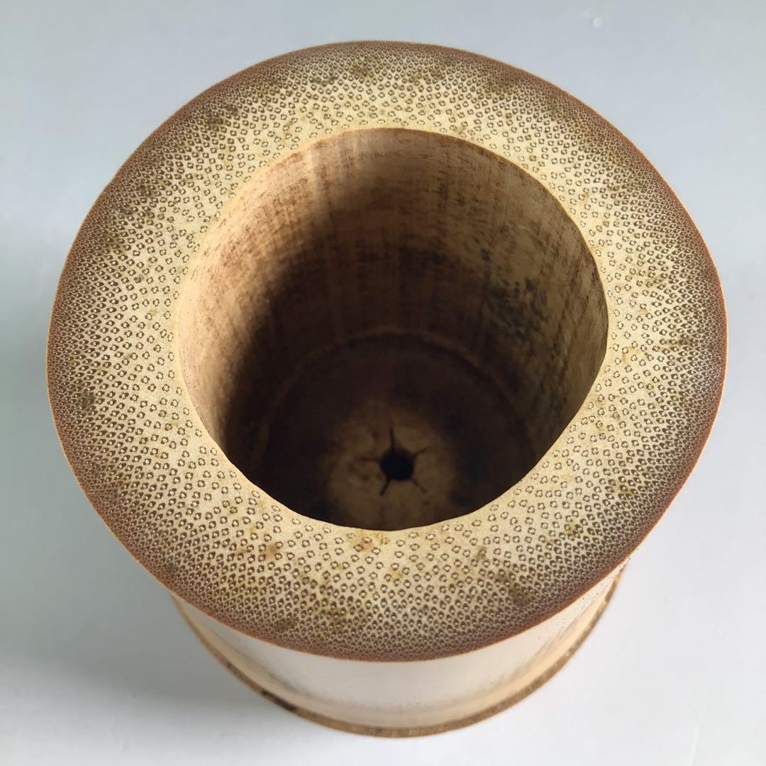 Ｒ１３１　蓋置　一双　『宗秦作』『大徳寺　松長剛山箱書』『竹蓋置』　共箱　茶道具