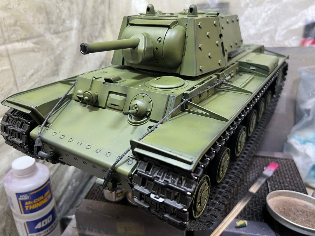 ヘンロン 戦車 KV-1s 新品 組み直し 塗装済 フルセット プレオーダー品