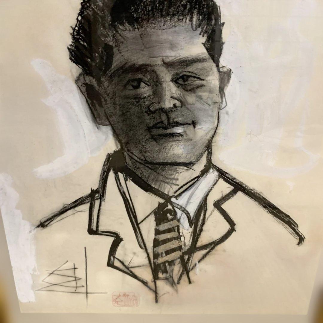 原画　サントリー広告デッサン　須田剋太