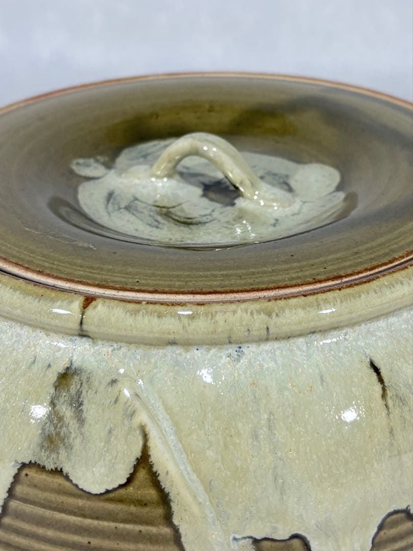 即中斎好　福森比路志造　萬古捻梅水指　替蓋付　美品　共箱　茶道具　送料込