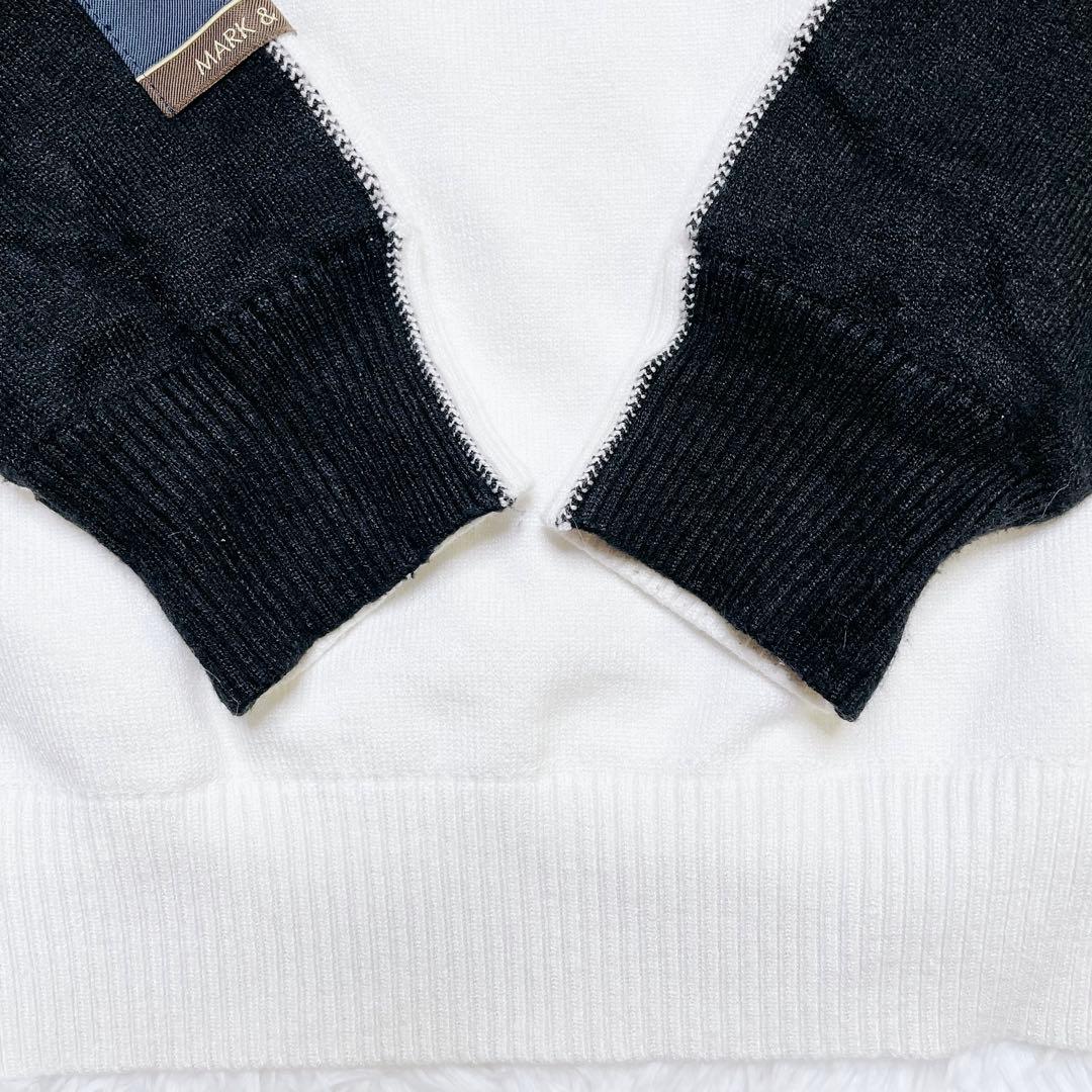 完売品マークアンドロナ 近年 バイカラー クルーネック　セーター スカル ドクロ