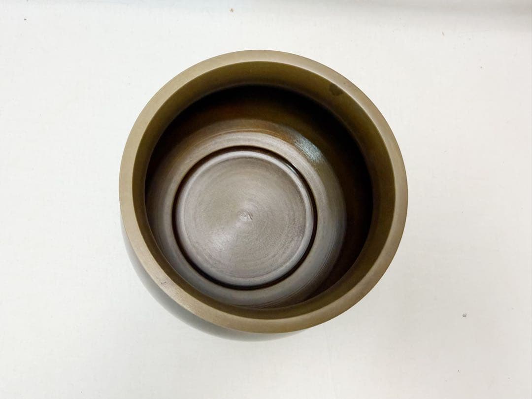 未使用 茶道具 竜泉造 唐銅 建水 茶こぼし 金属工芸 銅印 元箱