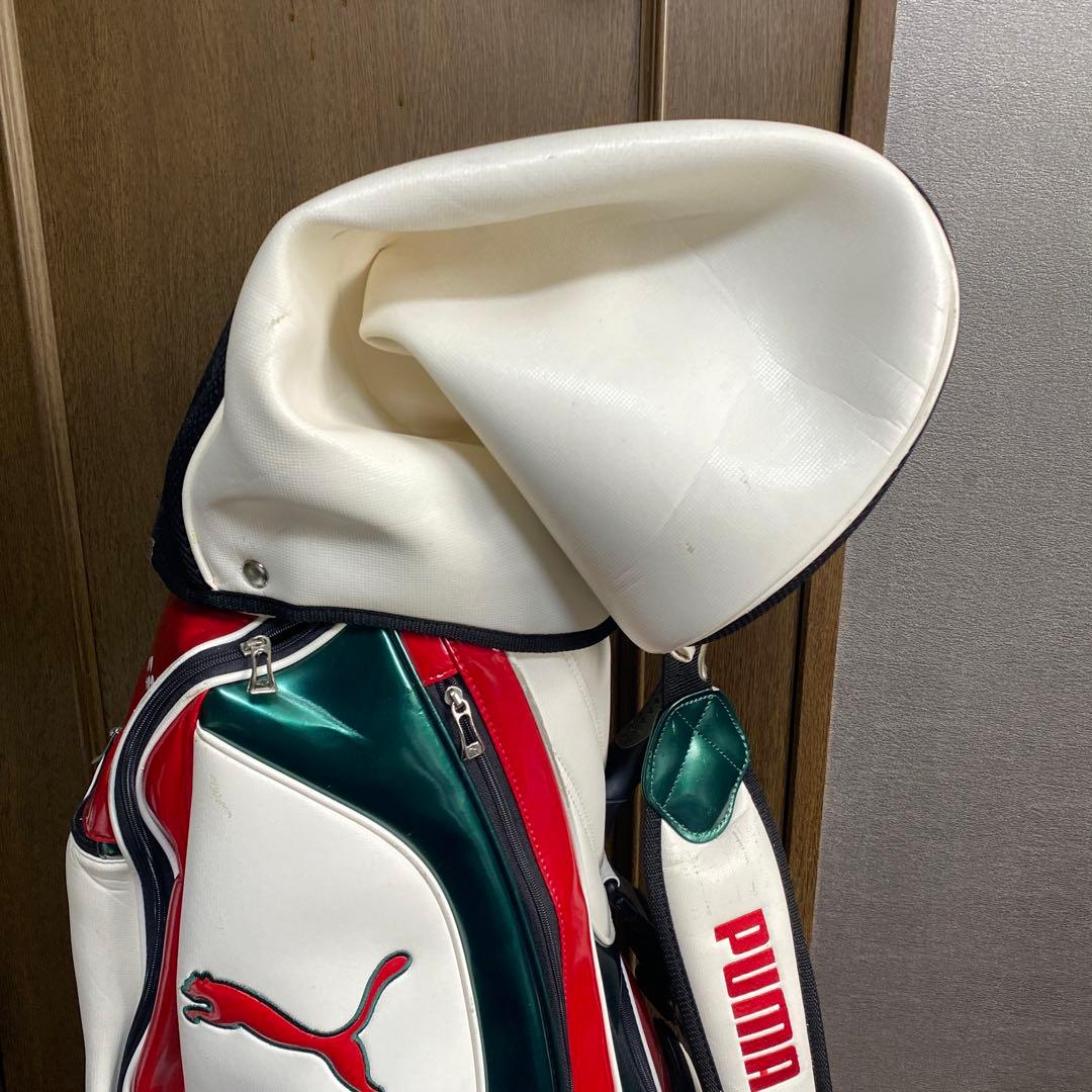 PUMA キャディバッグ ホワイト/レッド/グリーン