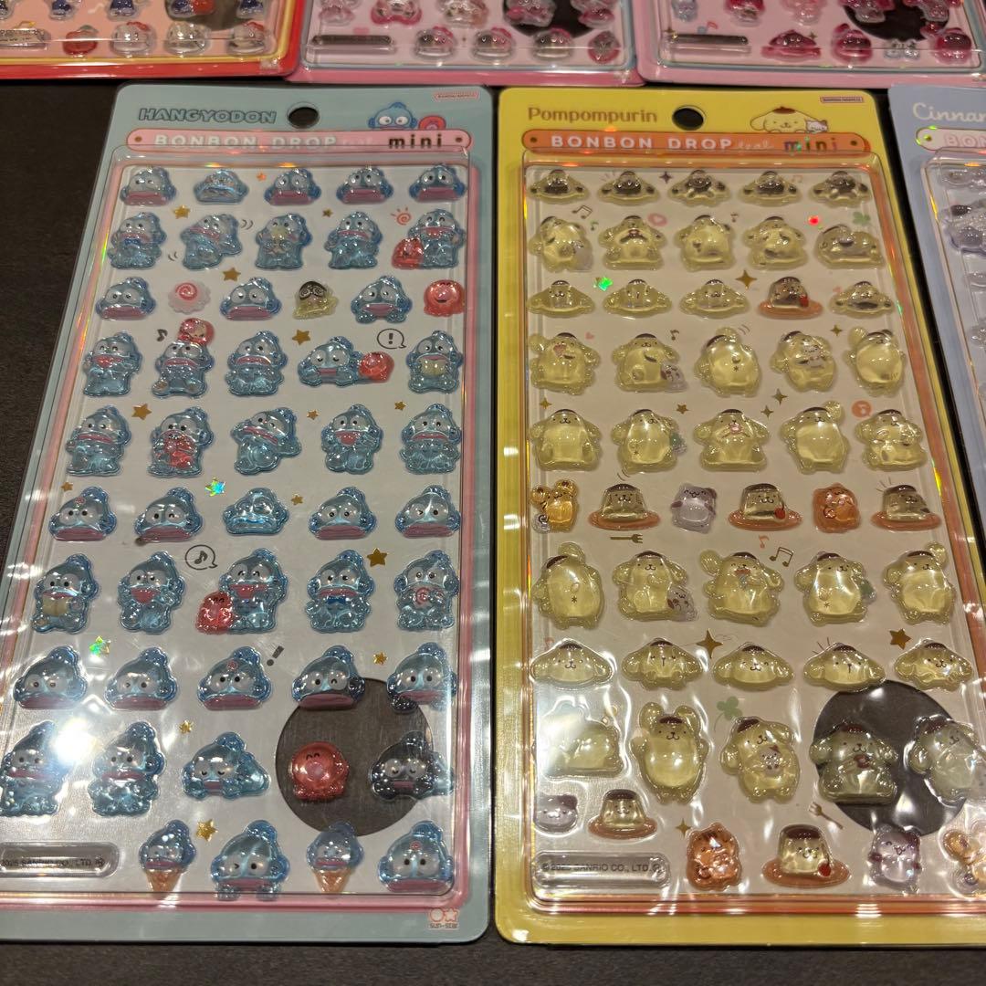 正規品　サンリオキャラクターズ ボンボンドロップシール mini 7枚セット