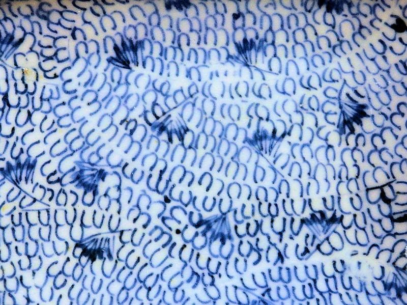 古伊万里　染付　微塵唐草の図　角皿　豆皿　E532AS-fbte