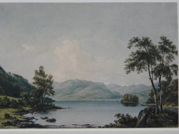ジョン・‘ウォーリック’・スミス、ウィンダミア湖北側の眺め、希少な額装用画集より