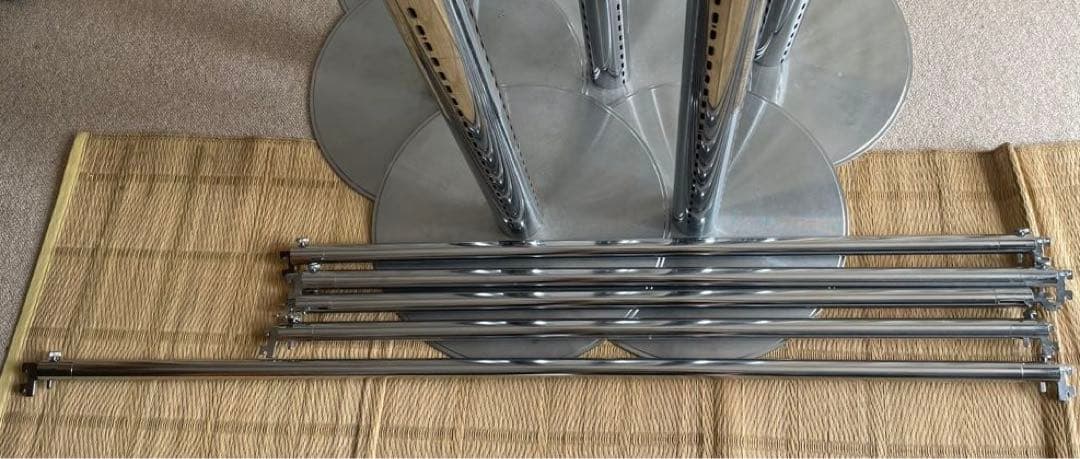 クロムメッキ 店舗什器 ポール8本　バー5本