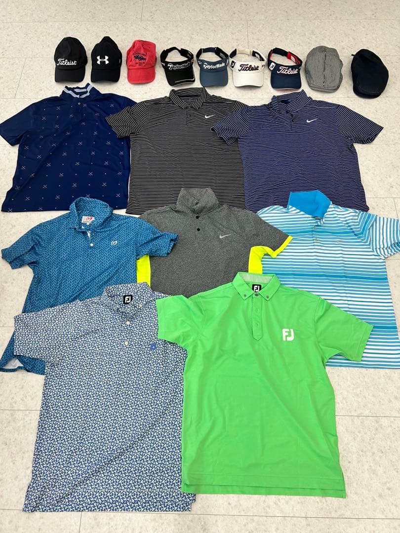 ゴルフウェア 9枚セットと帽子9個