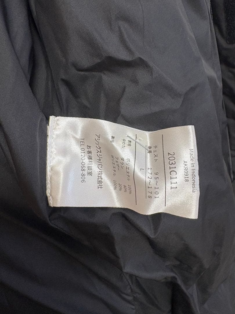 asics ベンチコート L 黒