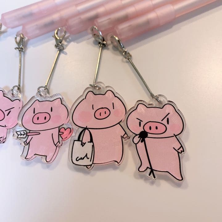 【ラスト】まとめ売り　ふださん　アクリルチャーム付き　ゲルペン　ボールペン