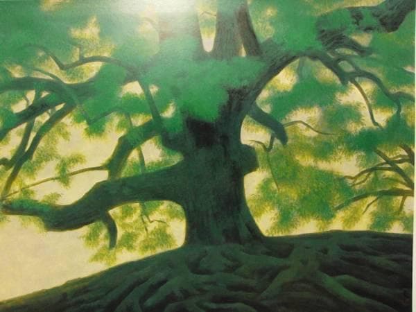 東山魁夷、樹、限定、大判額装画版、版上落款入、新品額・オーダーマット額装