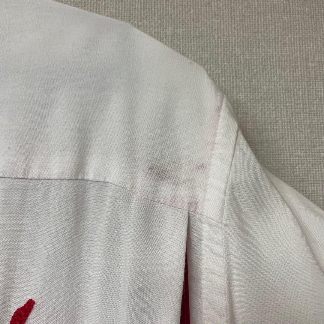 60s Hilton ボウリングシャツ ホワイトレッド　bowlingshirt
