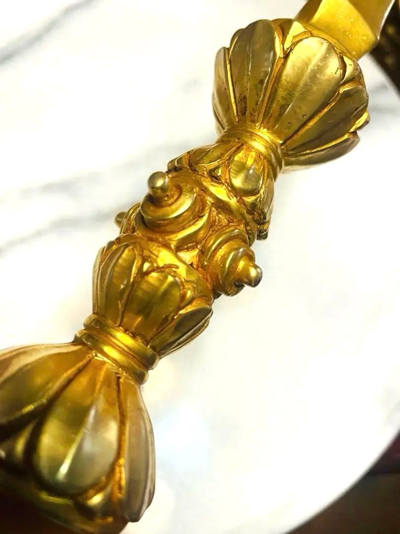 新品 24金張り 独鈷杵 プルパ 金剛杵 仏教 特大サイズ　約23センチ　87