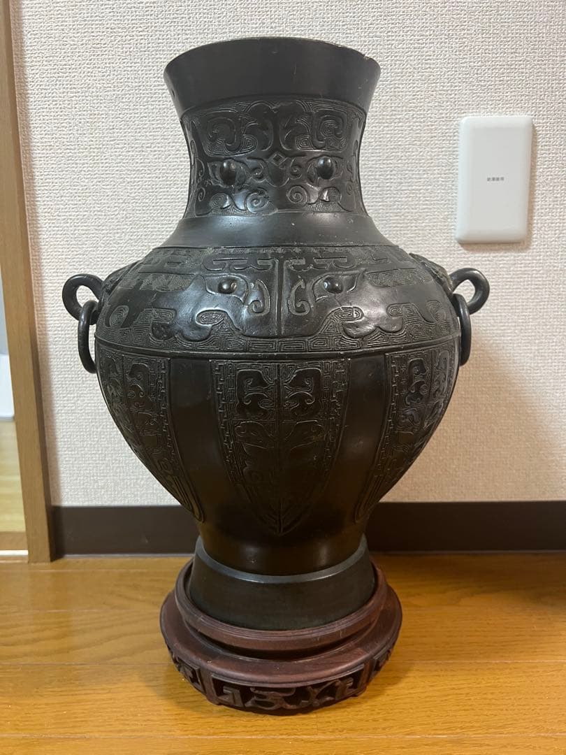 中国銅瓶、骨董、本物 花瓶　壷