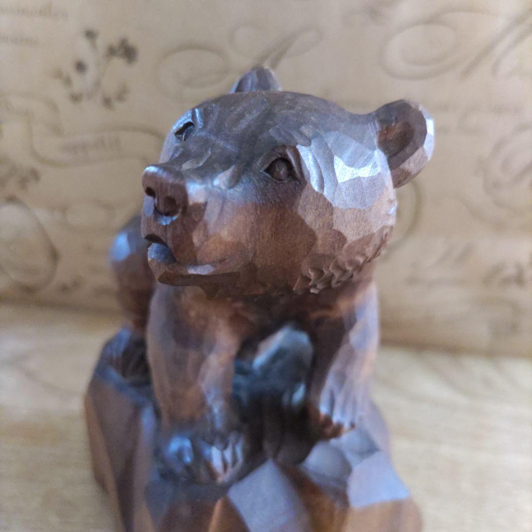 木彫り熊　　堀井清美作　彫刻　工芸品　　美術品　民芸品　北海道　小熊　置物