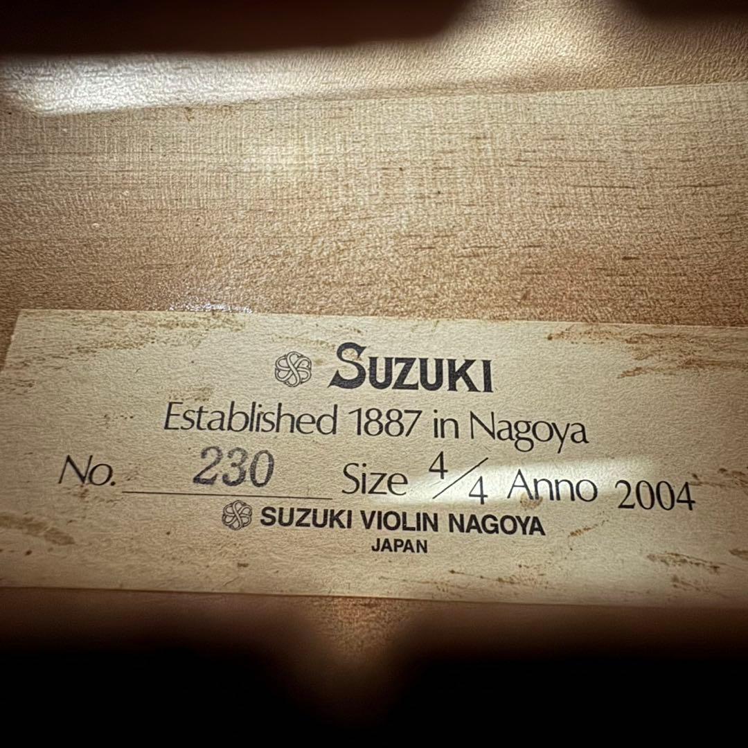 美品SUZUKI スズキ　ヴァイオリン　No.230 4/4 Anno 2004