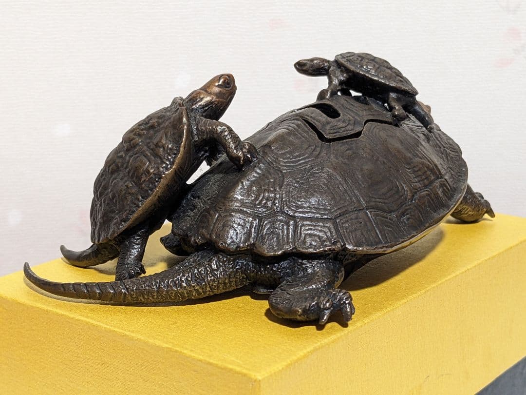 ♦亀形香炉 蝋型細密鋳金 未使用品 高岡銅器 瑞峰 置物 飾り 工芸品 骨董品