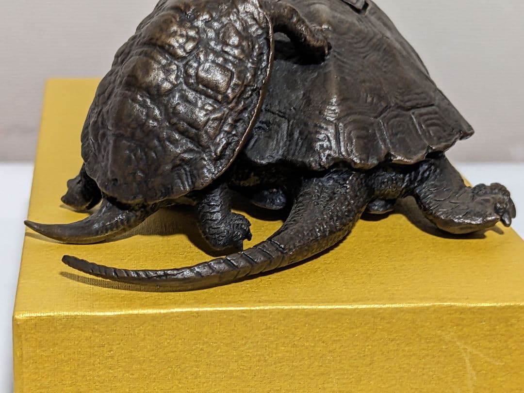 ♦亀形香炉 蝋型細密鋳金 未使用品 高岡銅器 瑞峰 置物 飾り 工芸品 骨董品