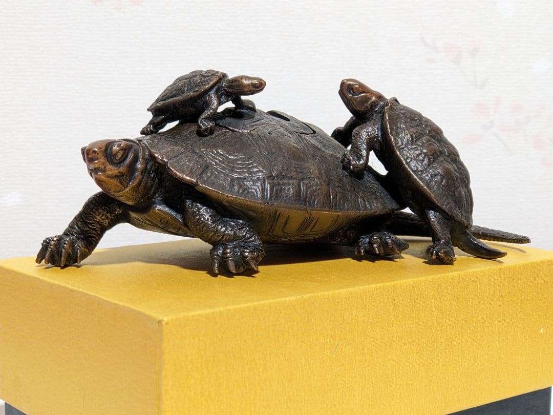 ♦亀形香炉 蝋型細密鋳金 未使用品 高岡銅器 瑞峰 置物 飾り 工芸品 骨董品