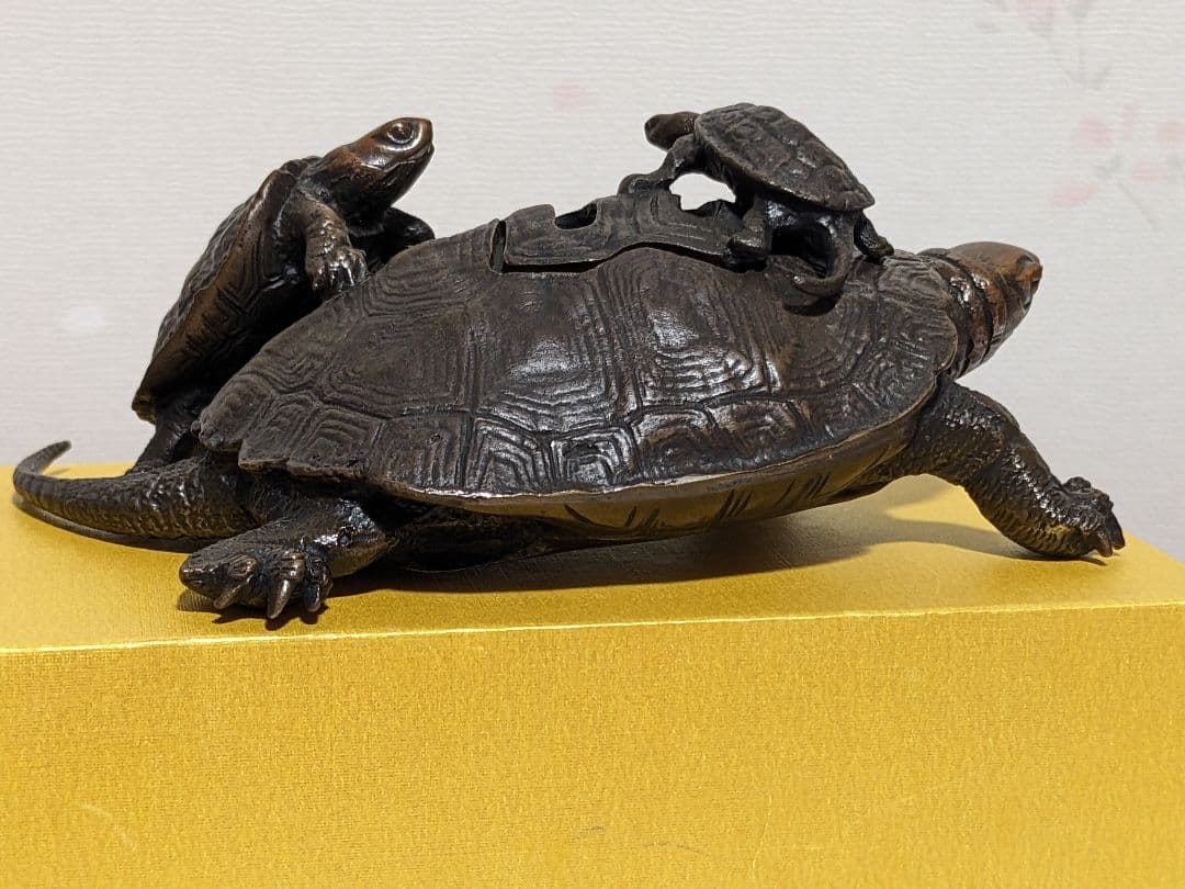♦亀形香炉 蝋型細密鋳金 未使用品 高岡銅器 瑞峰 置物 飾り 工芸品 骨董品