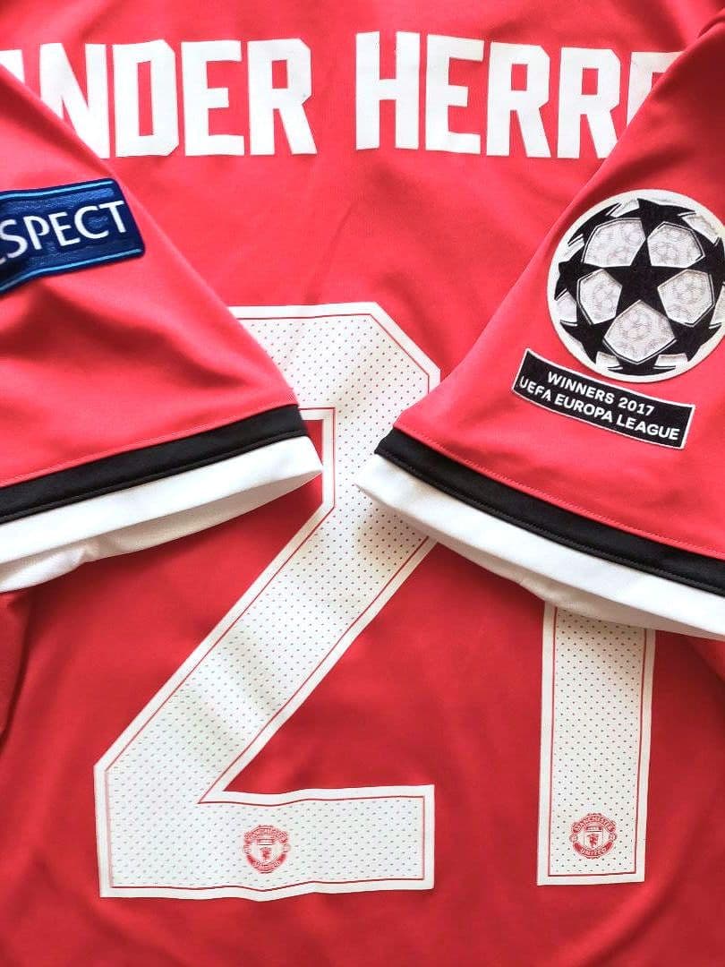 【美品】マンU エレーラ 17/18 CL仕様ユニフォーム Mサイズ