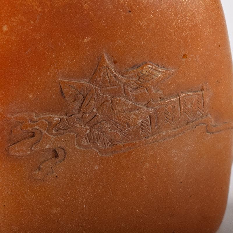 中国　篆刻　玉石田黄石彫刻　山水人物刻　印材　置物　V　7810