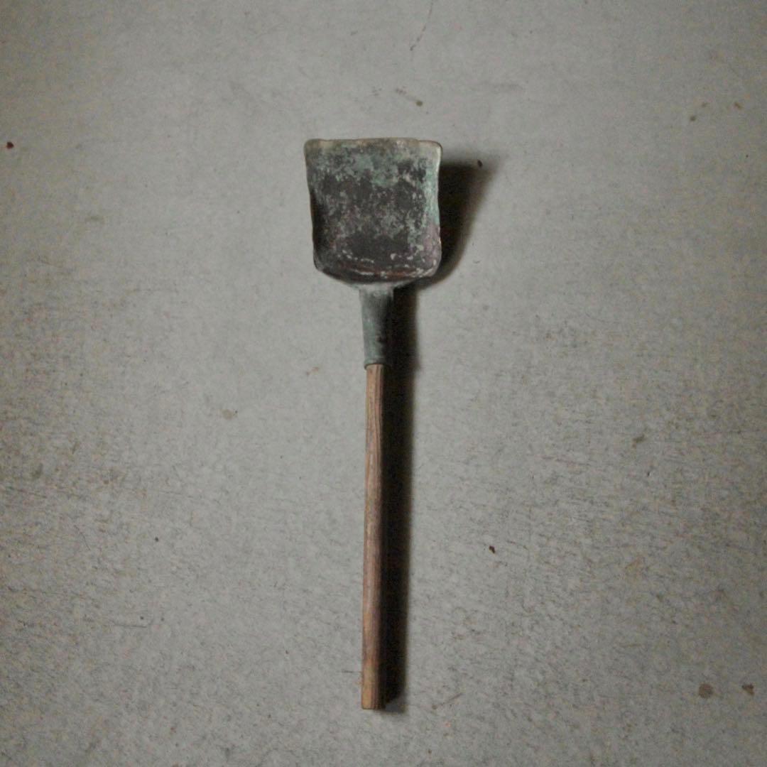 緑青のある 古い 銅 スコップ シャベル 古道具 アンティーク オブジェ