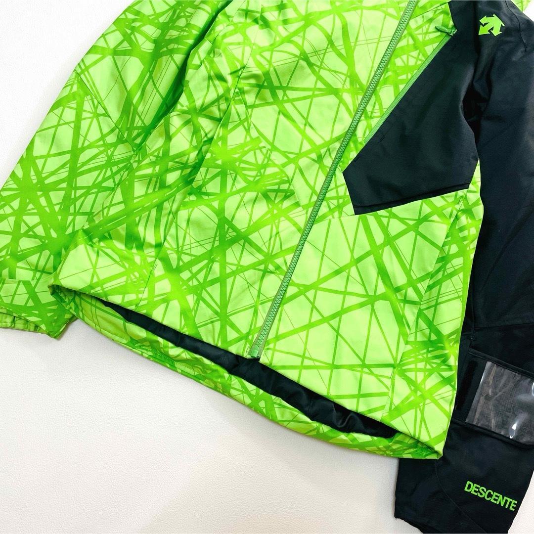 6649【美品】デサント　中綿スキージャケット　メンズ　グリーン　バイカラー