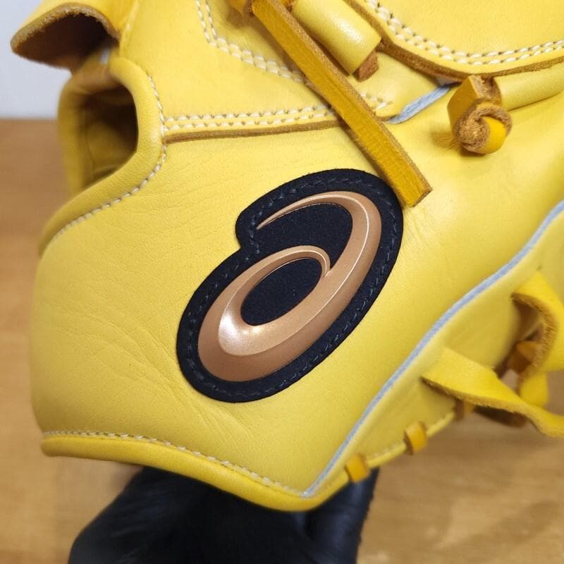 アシックス ディーグロウ 限定カラー ヨコ型 良品 投手用 軟式グローブ