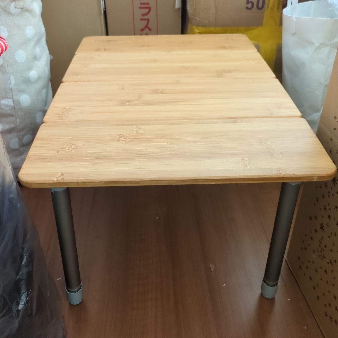 キングキャンプ バンブー 折りたたみアウトドアテーブル ロータイプ60×40