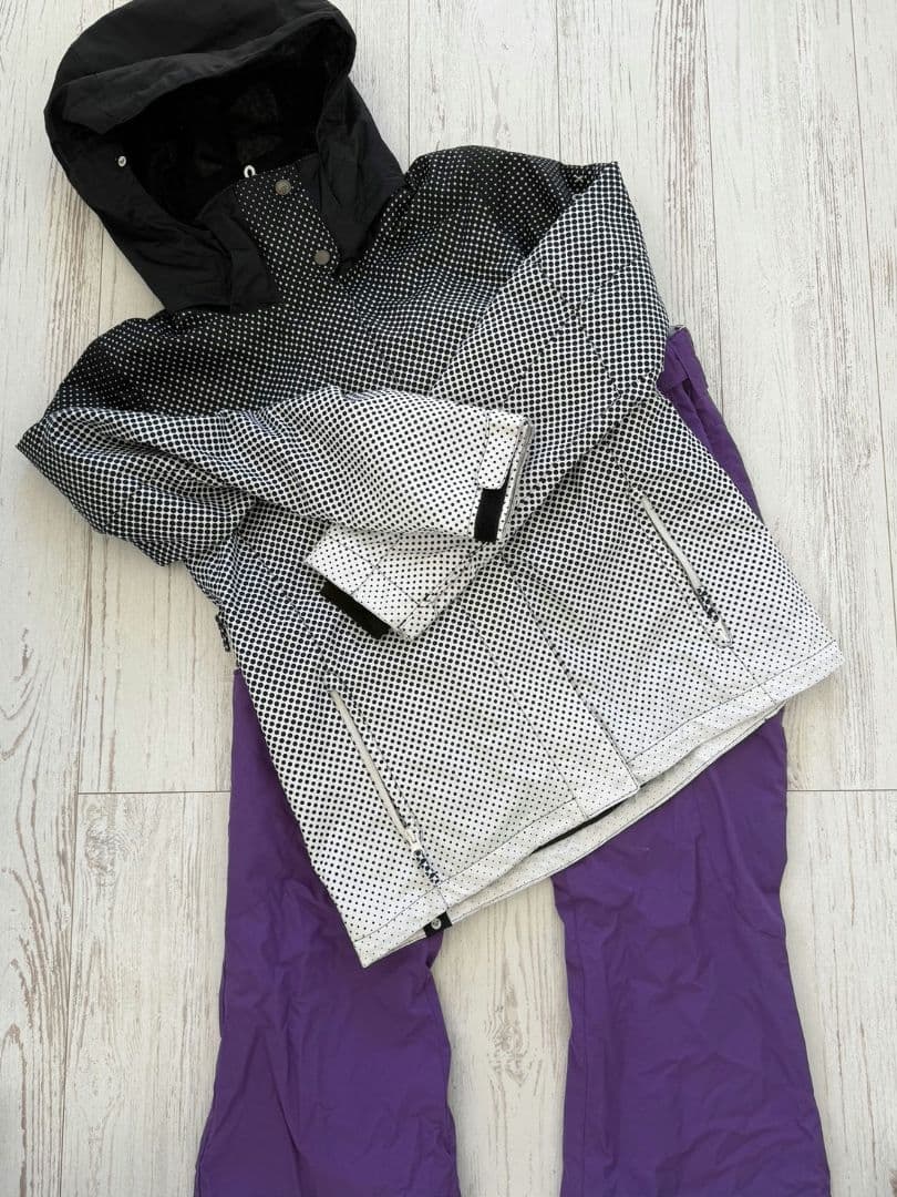 ROXY スキーウェア フード付き ドットパターン