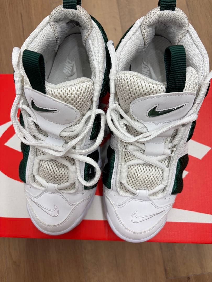 ナイキ エア モア アップテンポ LOW メンズシューズ /ホワイト/グリーン